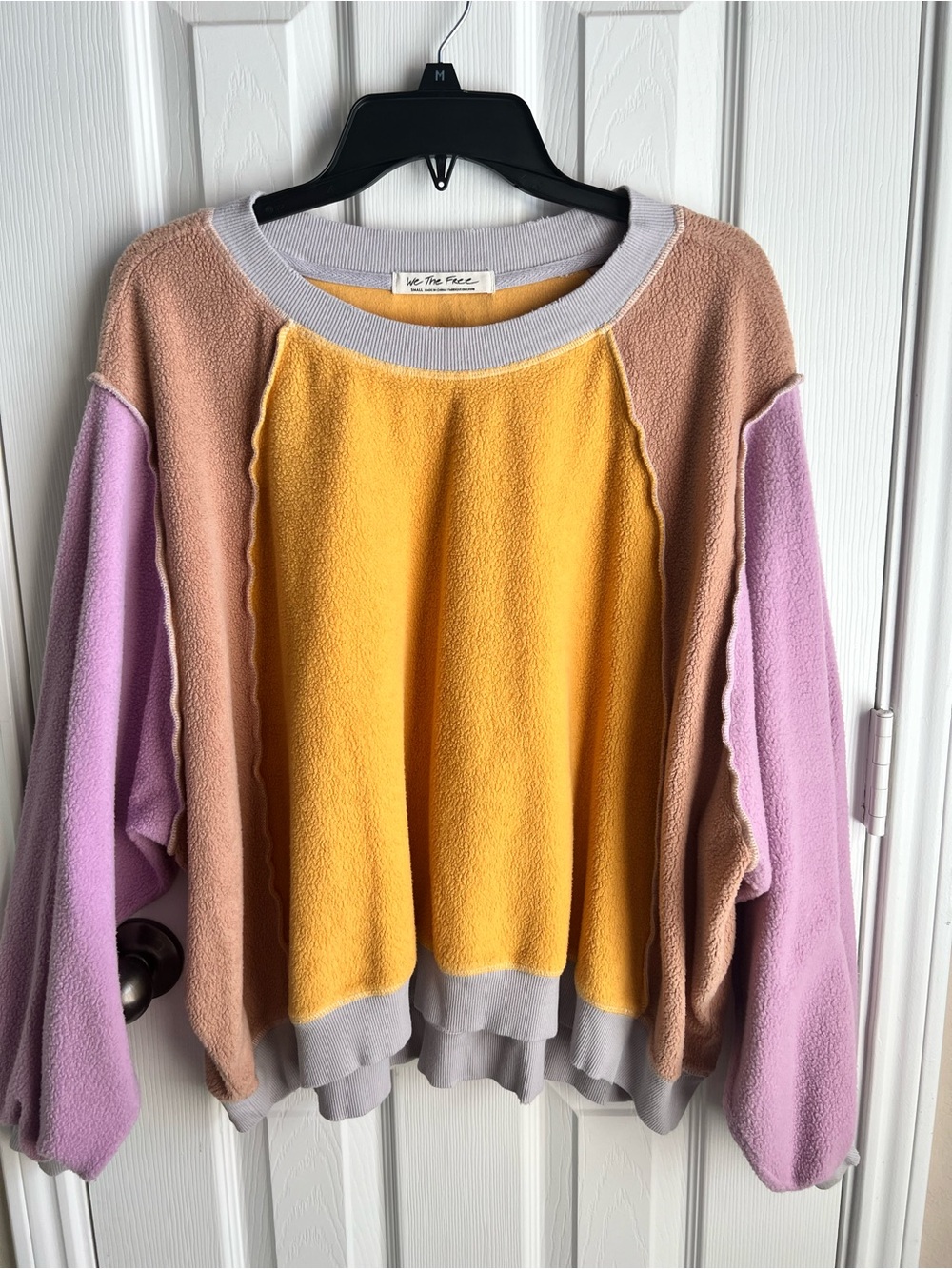 We The Free Colorblock Crewneck Sherpa Sweatshirt